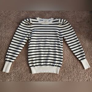 Chic Striped Black and White Sweater